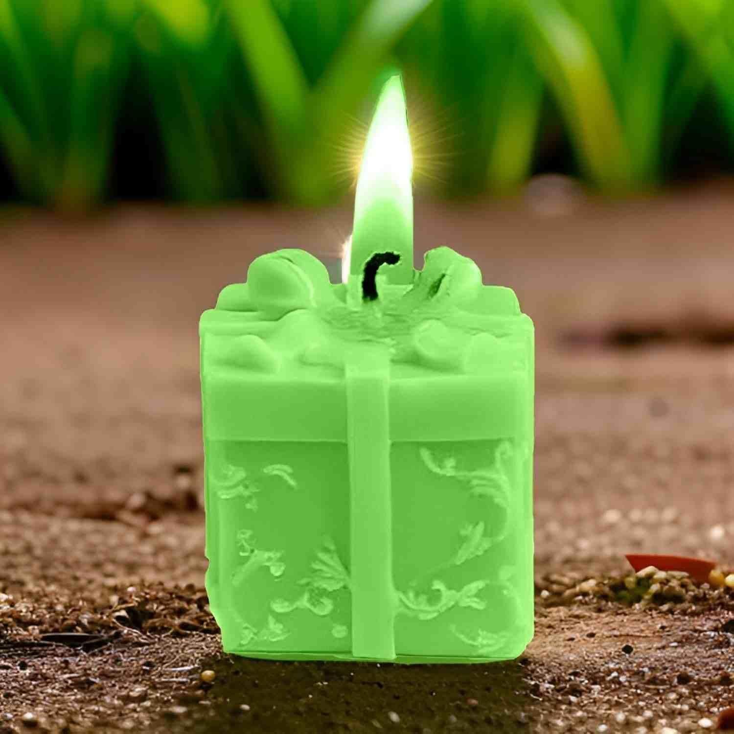 Wax Gift Shape Candle for Home Decor | Aromatic Fragrance Candles | Pillar Candles ( 5 pcs , Multicolor)